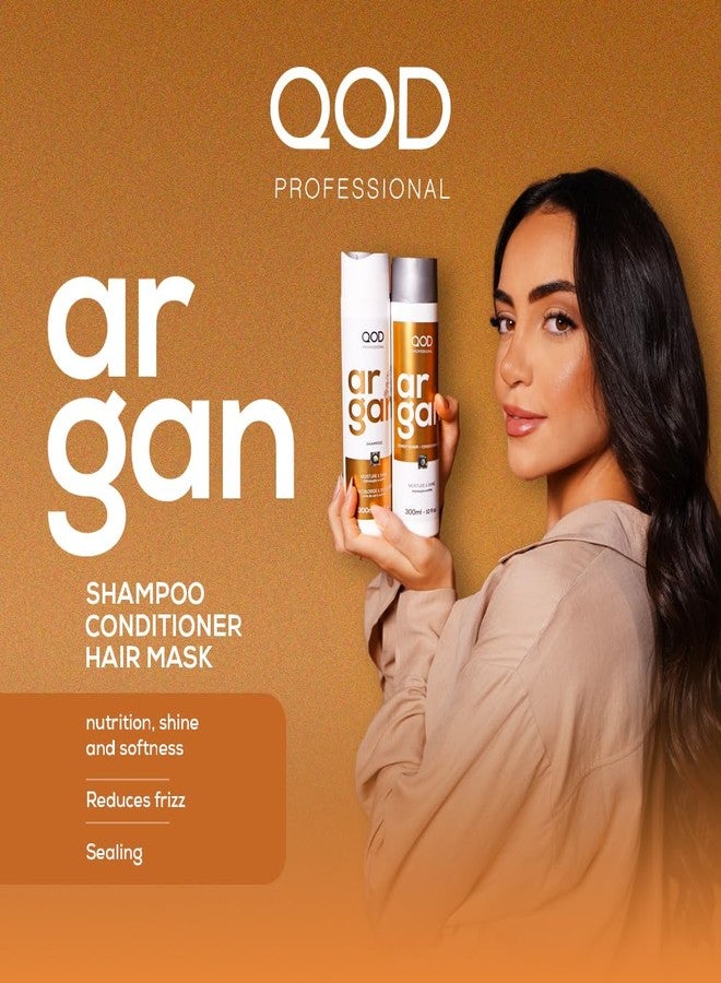 QOD PRO Argan Hair Care Set – Shampoo, Conditioner & Argan Oil Serum, Deep Hydration, Frizz Control & Shine for Dry, Damaged Hair, Total 660ml / 22.2 fl.oz - Image 5
